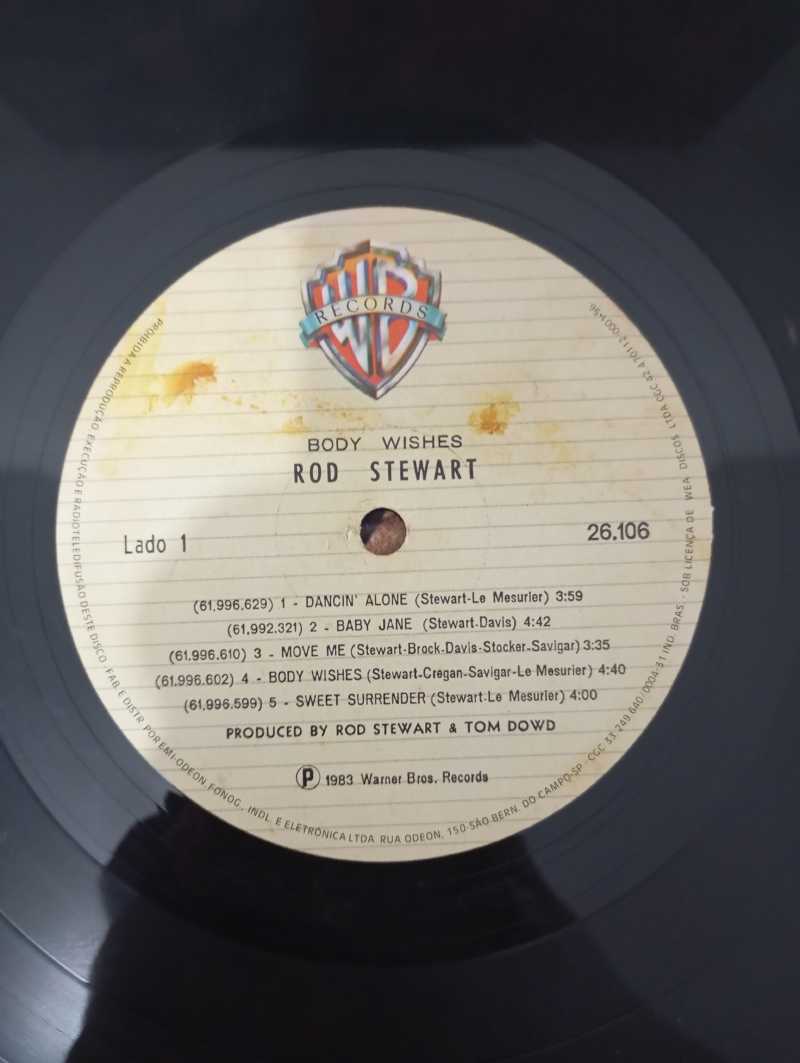 Lp Vinil Rod Stewart Body Wishes Com Encarte