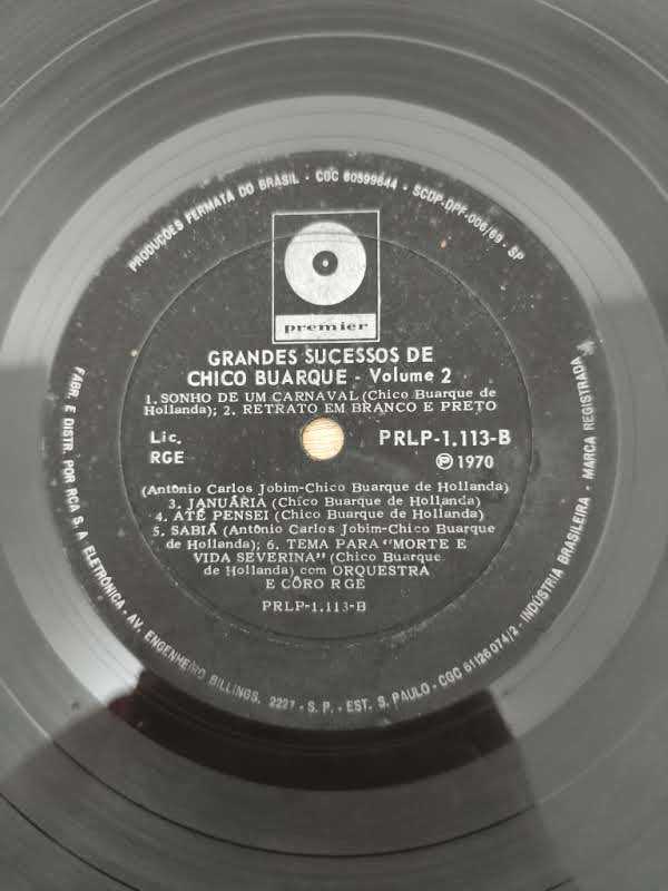 Lp Vinil Chico Buarque Grandes Sucessos de Vol. 2, Leia