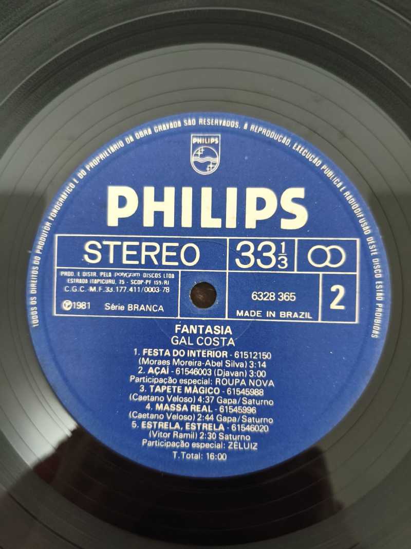 Lp Vinil Gal Costa Fantasia Com Encarte