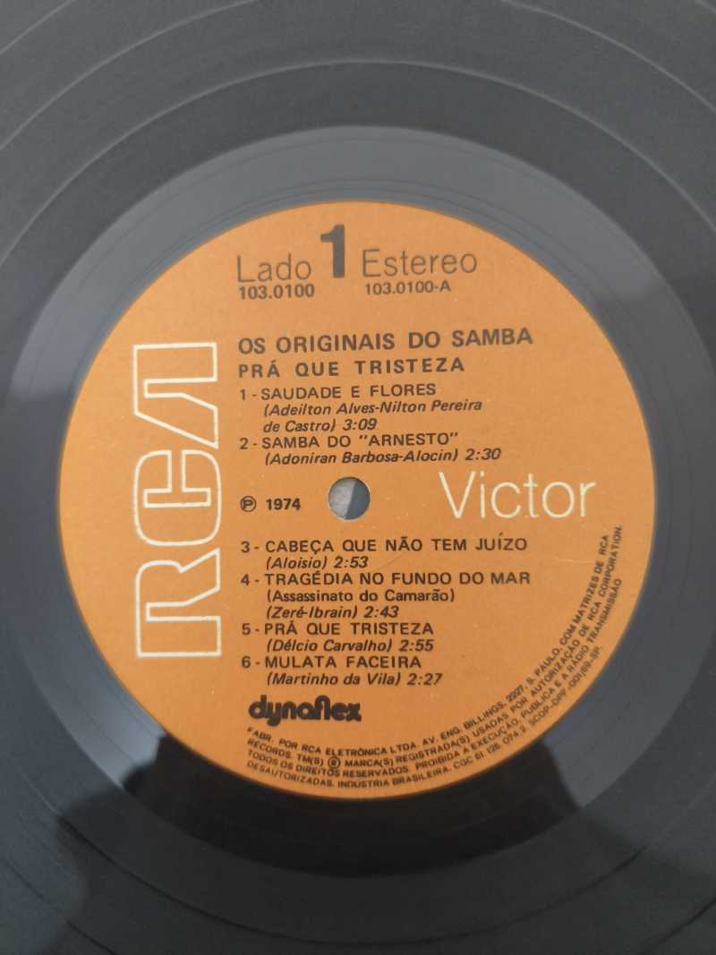 Lp Vinil Os Originais Do Samba Pra Que Tristeza Com Encarte