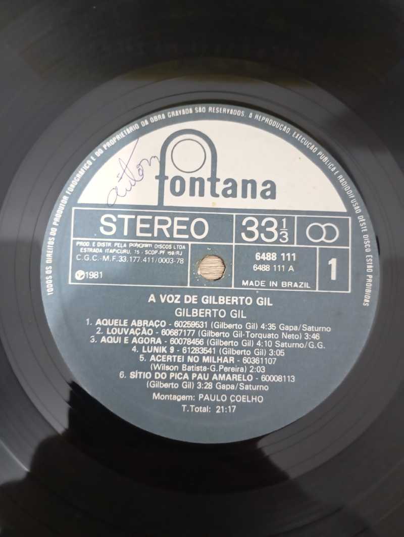 Lp Vinil Gilberto Gil A Voz De Gilberto Gil