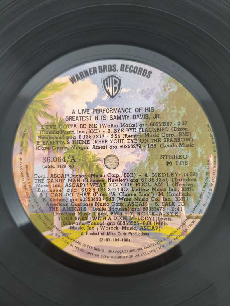Lp Vinil Sammy Davis Jr Live Performance His Greatest Hits