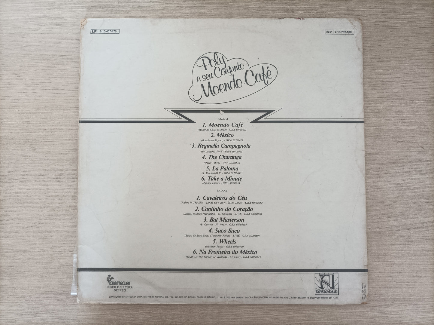Lp Vinil Poly E Seu Conjunto Moendo Café