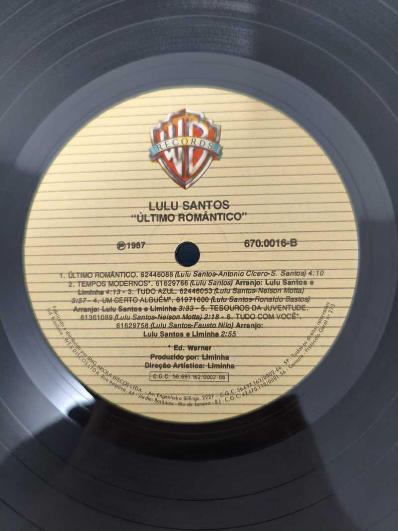 Lp Vinil Lulu Santos Último Romântico Com Encarte