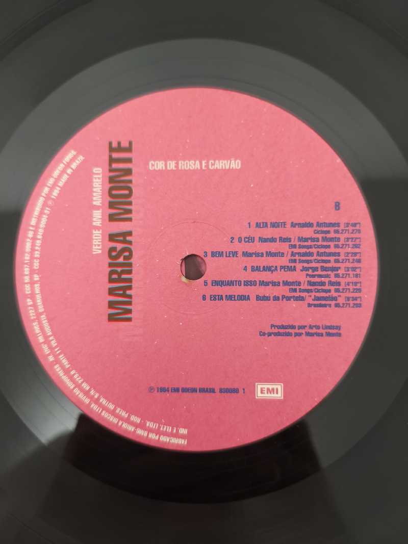 Lp Vinil Marisa Monte Cor De Rosa Carvão Com Encarte, Leia
