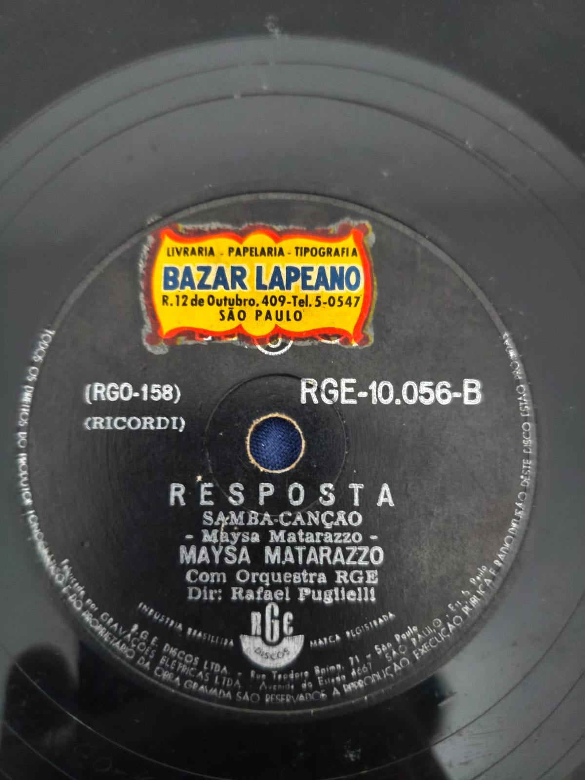 Lp Vinil 78 RPM Maysa Matarazzo Adeus / Resposta Duplo, Leia