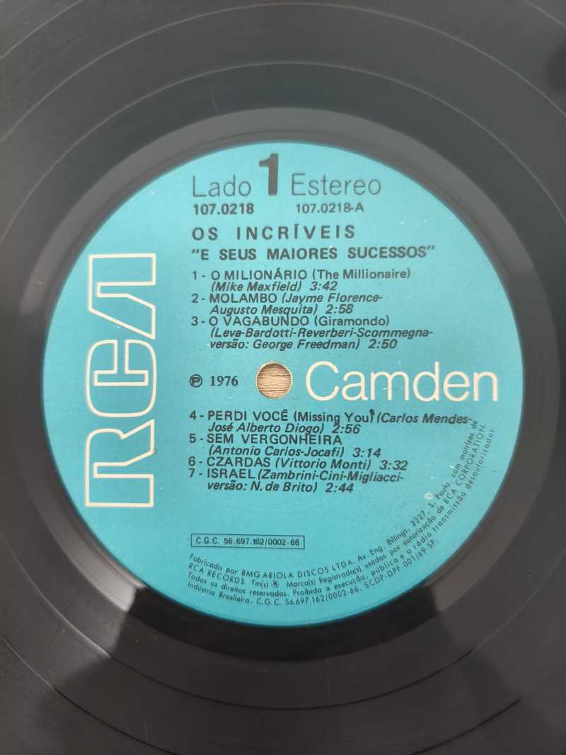 Lp Vinil Os Incríveis E seus maiores sucessos