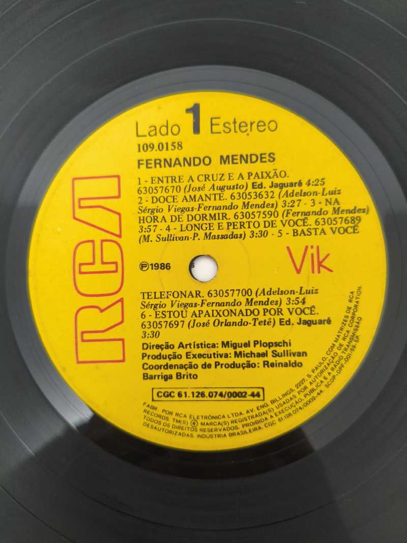 Lp Vinil Fernando Mendes 1986 Com Encarte