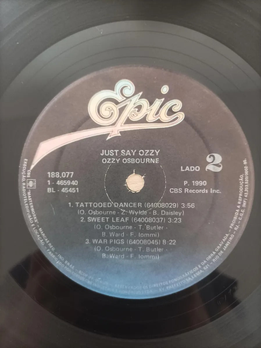 Lp Vinil Ozzy Osbourne Just Say Ozzy