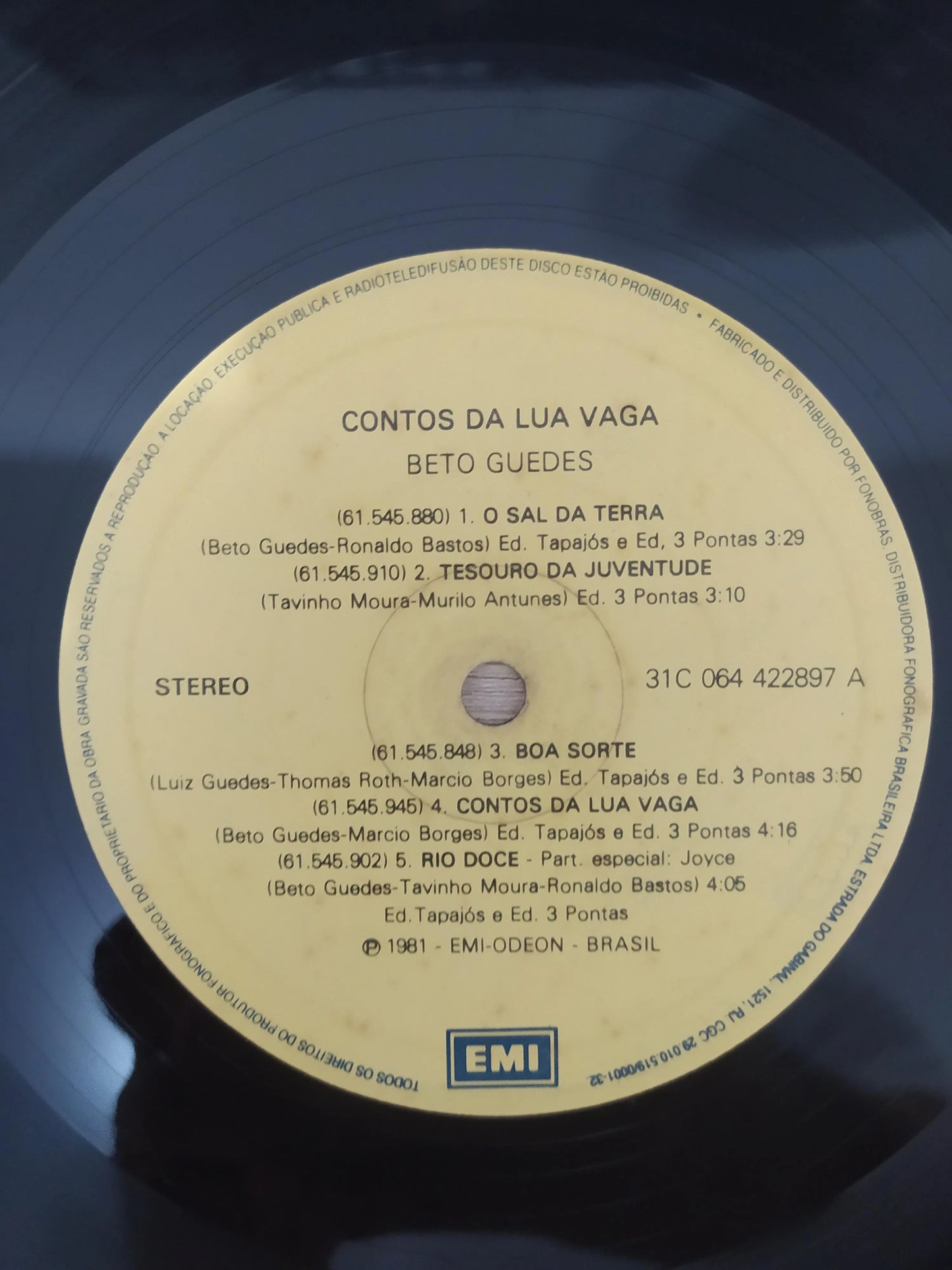 Disco Vinil Contos Da Lua Vaga Beto Guedes A