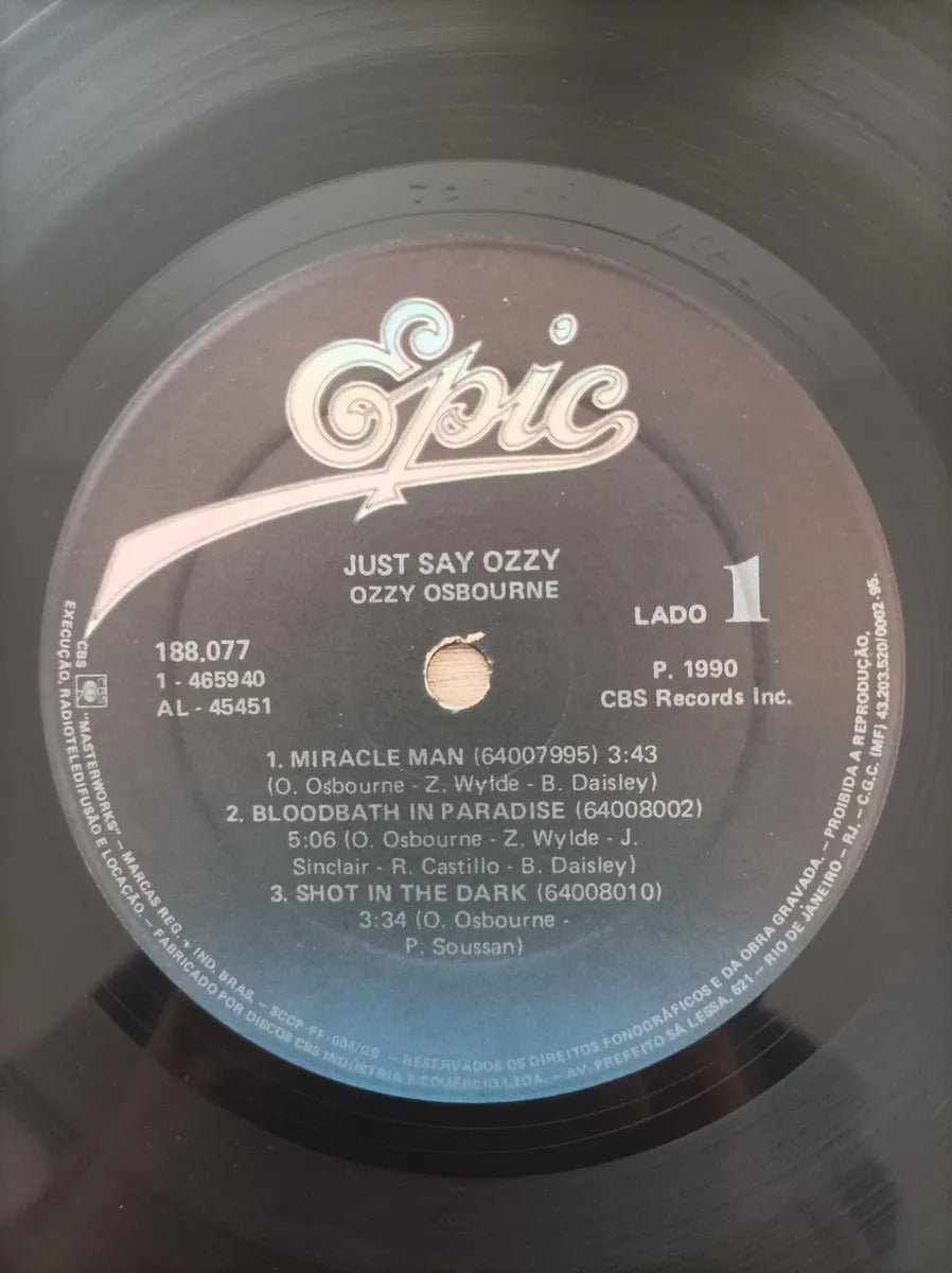 Lp Vinil Ozzy Osbourne Just Say Ozzy