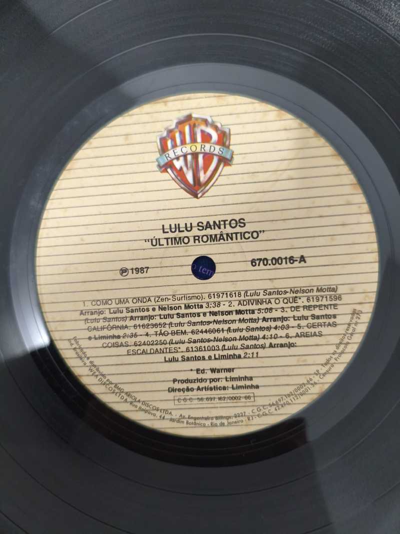 Lp Vinil Lulu Santos Último Romântico Com Encarte