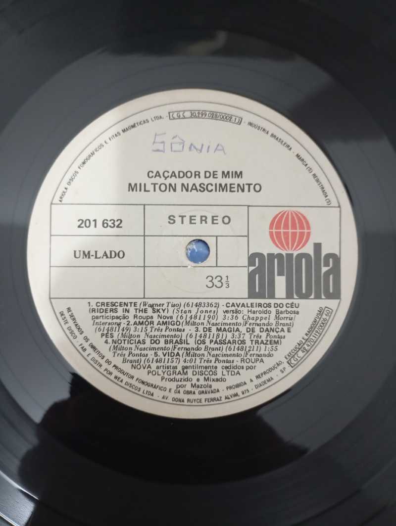 Lp Vinil Milton Nascimento Caçador De Mim Com Encarte