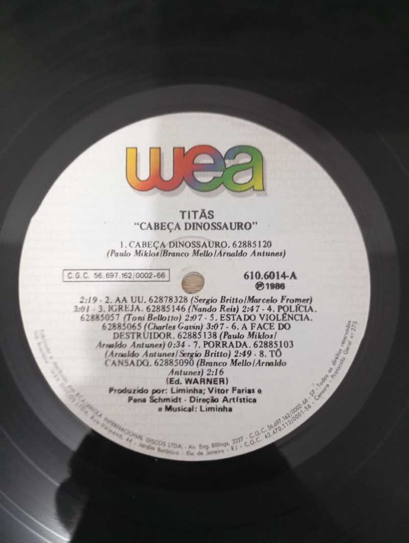 Lp Vinil Titãs Cabeça Dinossauro Capa Dupla