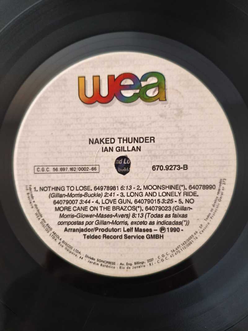 Lp Vinil Ian Gillan Naked Thunder Com Encarte