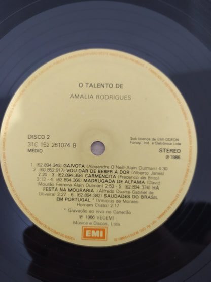 Lp Vinil Amália Rodrigues O Talento De Duplo