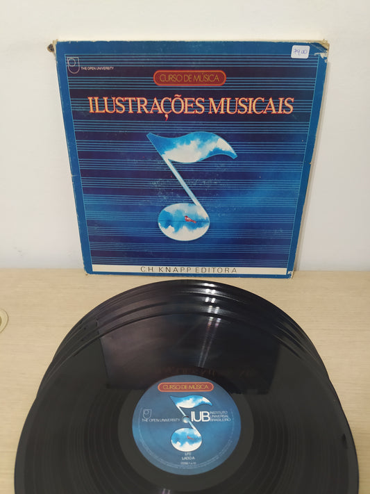 Lp Vinil Box Curso de Música Ilustrações Musicais 5 LPs