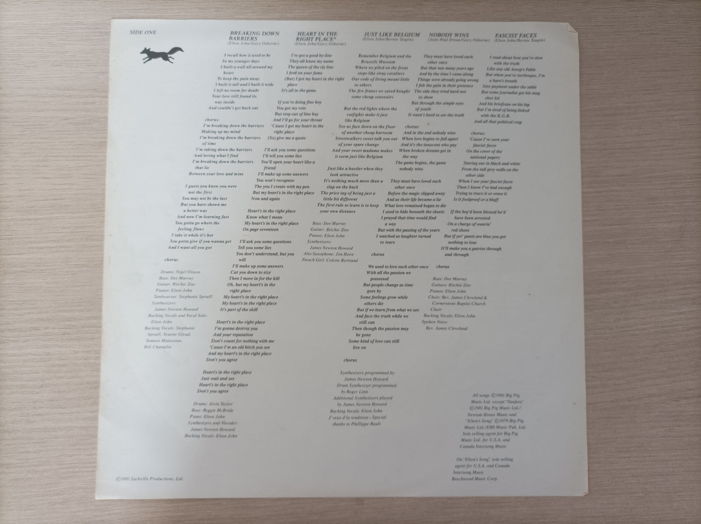 Lp Vinil Elton John The Fox Com encarte