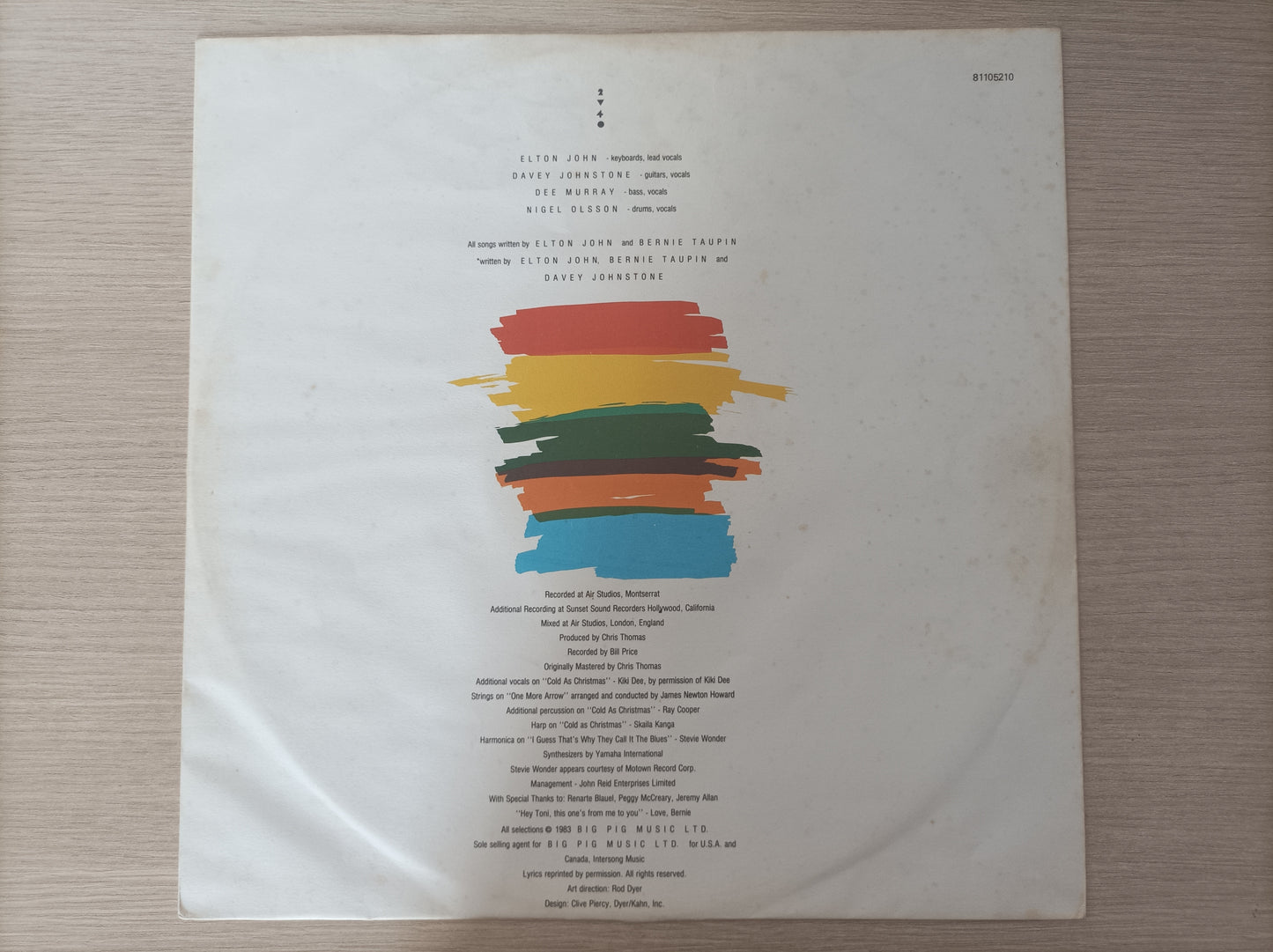 Lp Vinil Elton John Too low for zero Com encarte