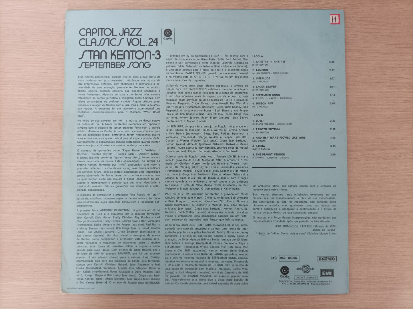 Lp Vinil Stan Kenton Capitol Jazz Classics Vol. 24