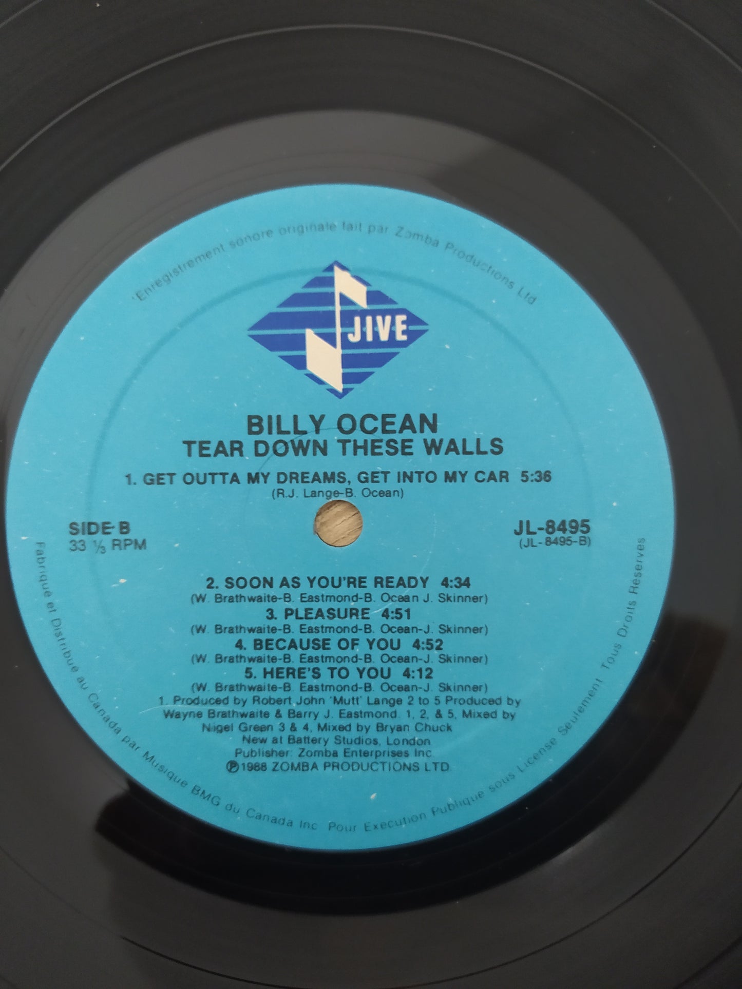 Lp Vinil Billy Ocean Tear Down These Walls C Encarte Import