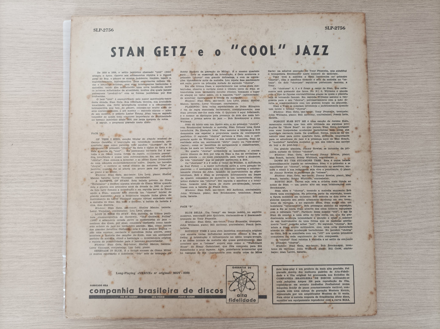 Lp Vinil Stan Getz e o Cool Jazz