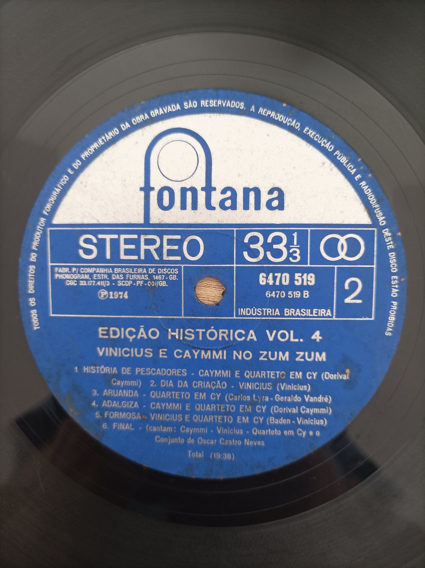 Disco Vinil No Zum Zum Vinicius e Caymmi A
