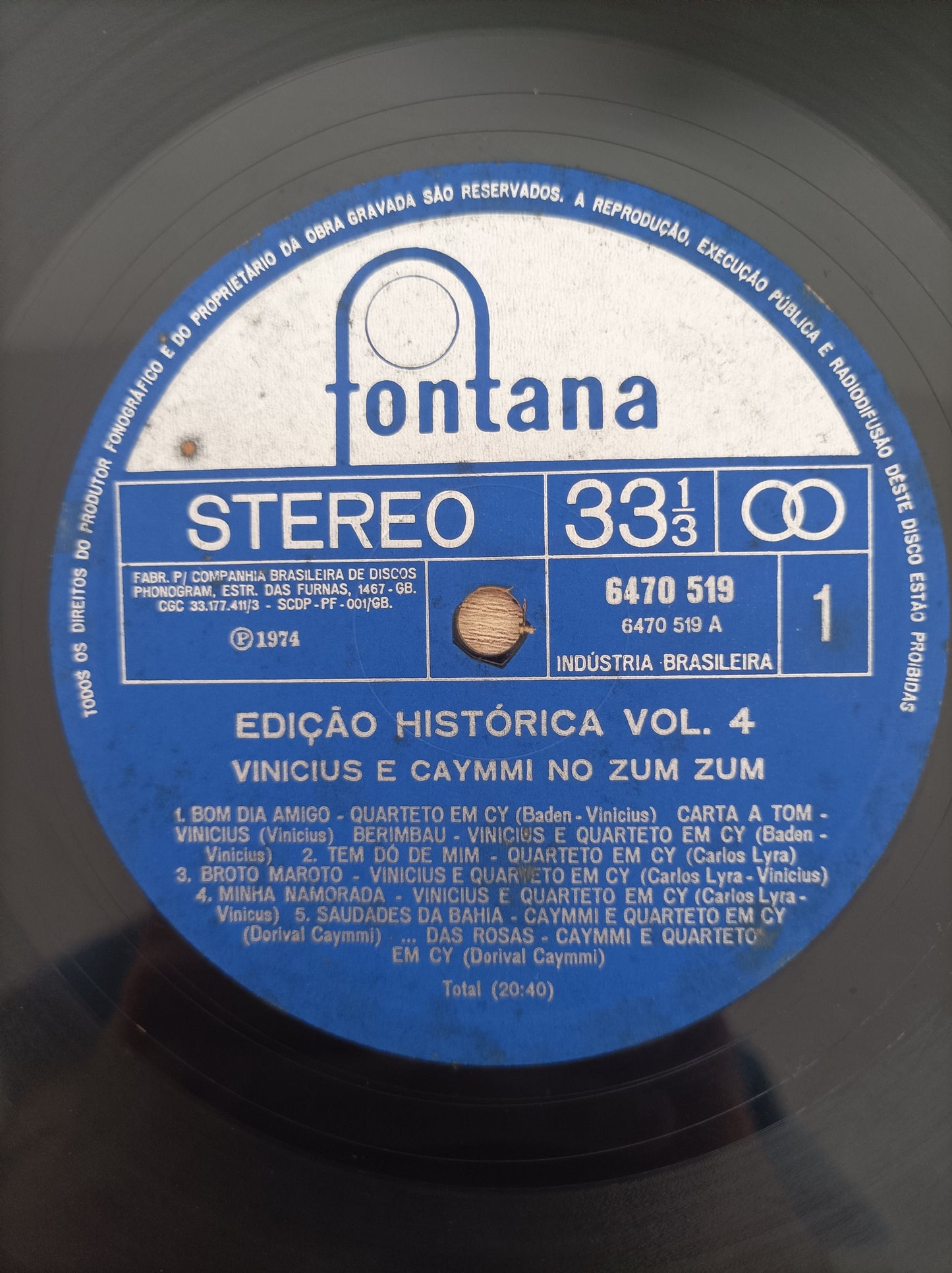 Disco Vinil No Zum Zum Vinicius e Caymmi A