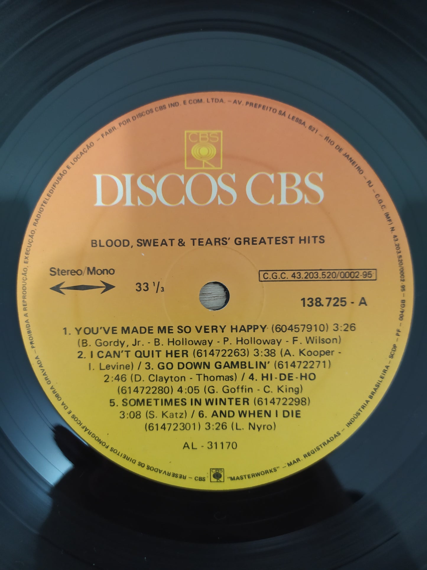 Lp Vinil Blood, Sweat & Tears Greatest Hits
