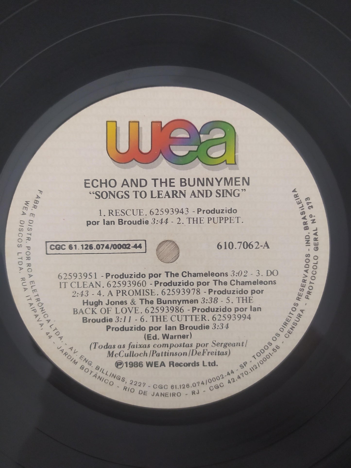 Lp Vinil Echo & The Bunnymen Songs To Learn & Sing C Encarte