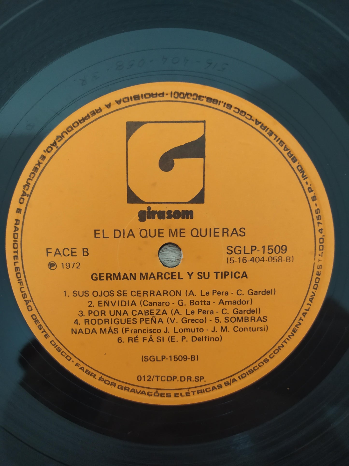 Lp Vinil German Marcel Y Su Tipica El Dia Que Me Quieras...