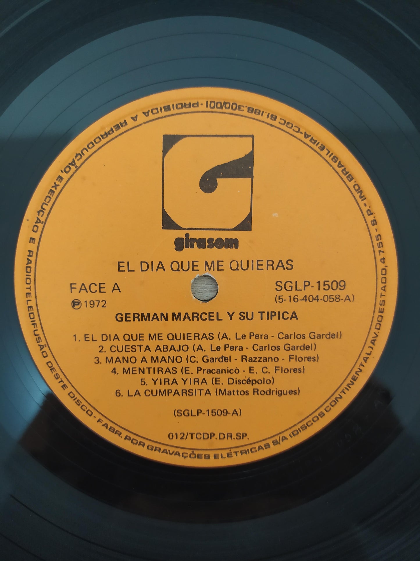 Lp Vinil German Marcel Y Su Tipica El Dia Que Me Quieras...