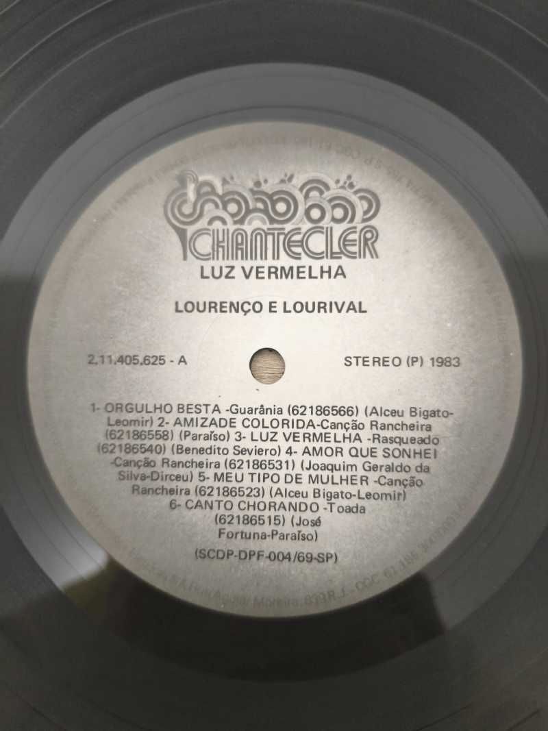 Lp Vinil Lourenço & Lourival Luz Vermelha