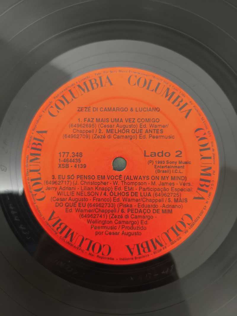 Lp Vinil Zezé Di Camargo & Luciano 1993 Com Encarte