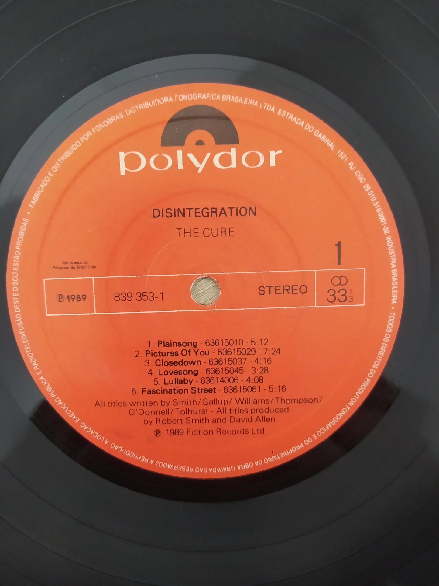 Lp Vinil The Cure Disintegration Com Encarte