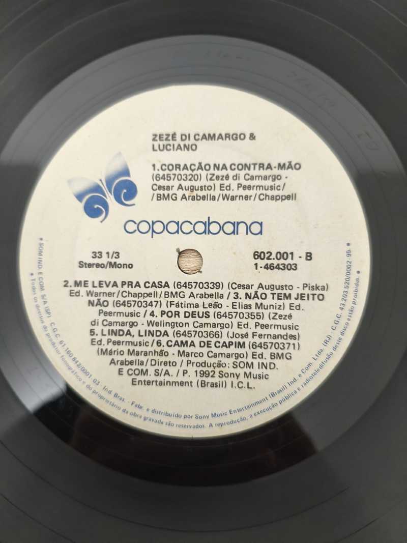 Lp Vinil Zezé Di Camargo & Luciano 1992