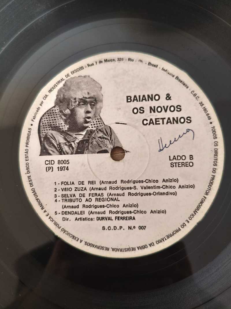 Lp Vinil Baiano & Os Novos Caetanos 1974