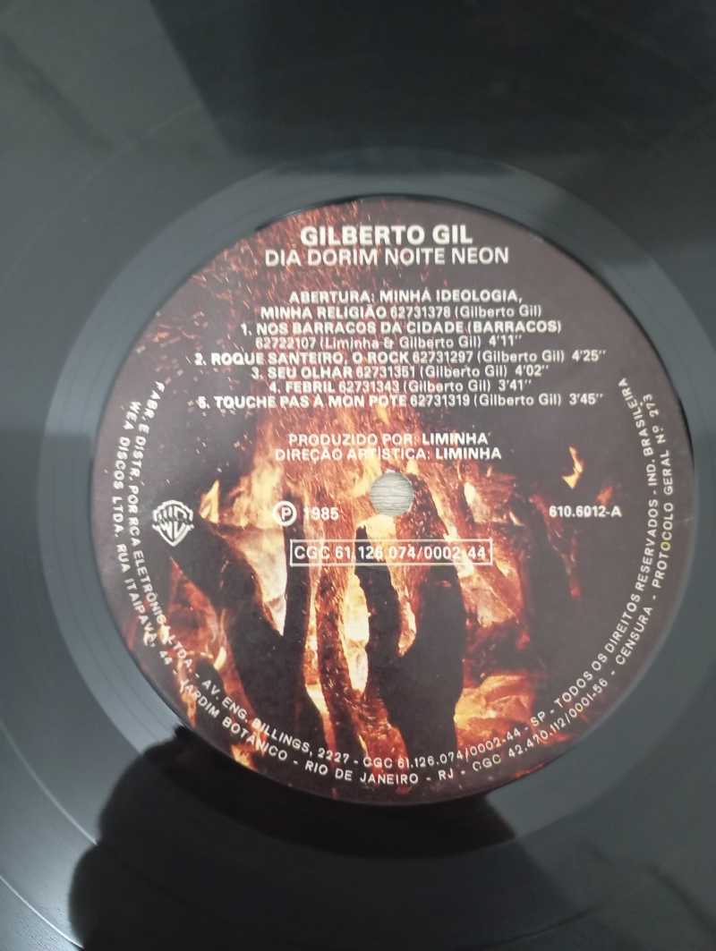 Lp Vinil Gilberto Gil Dia Dorim Noite Neon