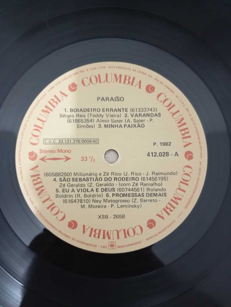 Lp Vinil Paraíso Trilha Sonora Nacional