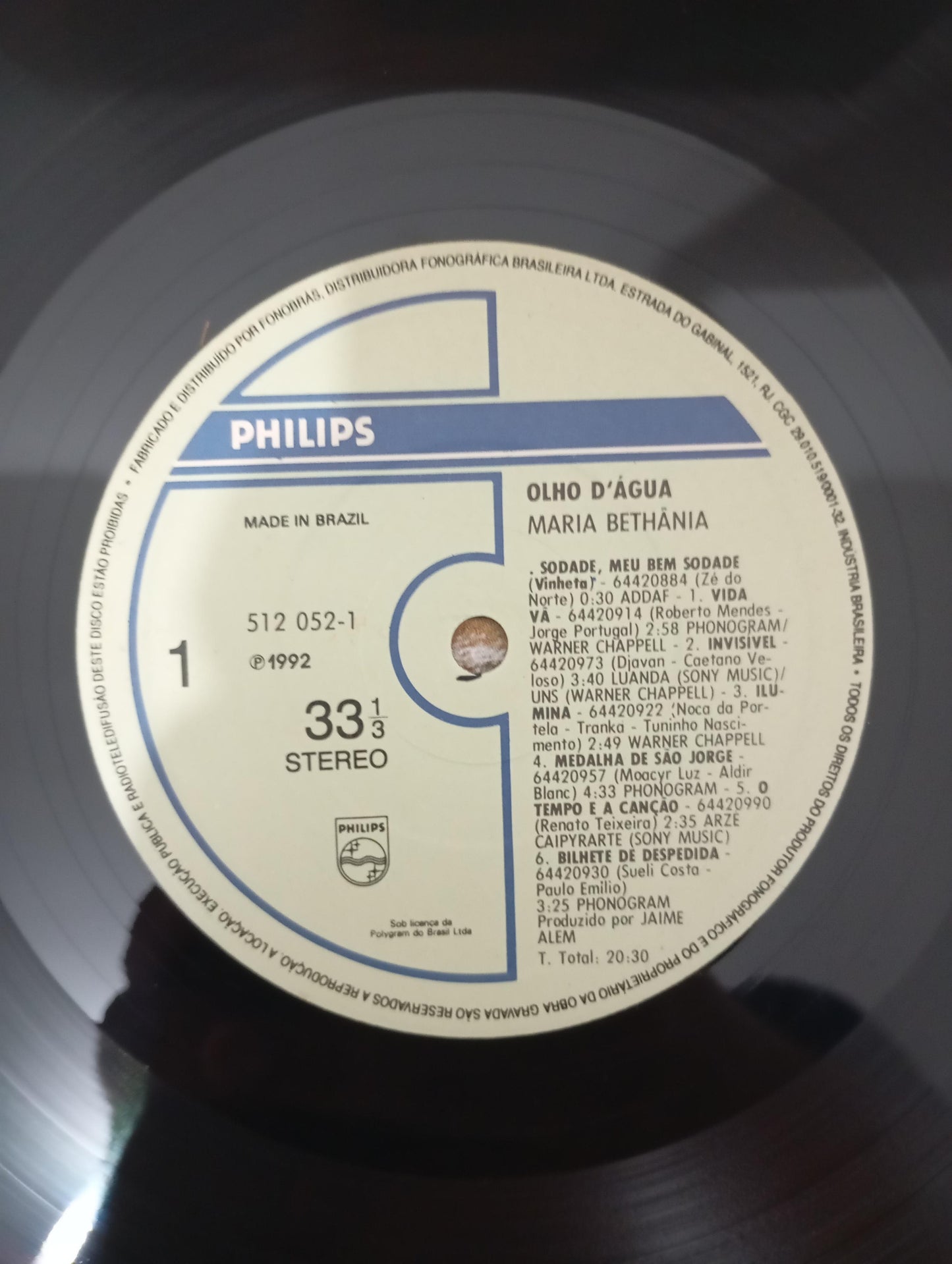Lp Vinil Maria Bethânia Olho D'Água Com Encarte