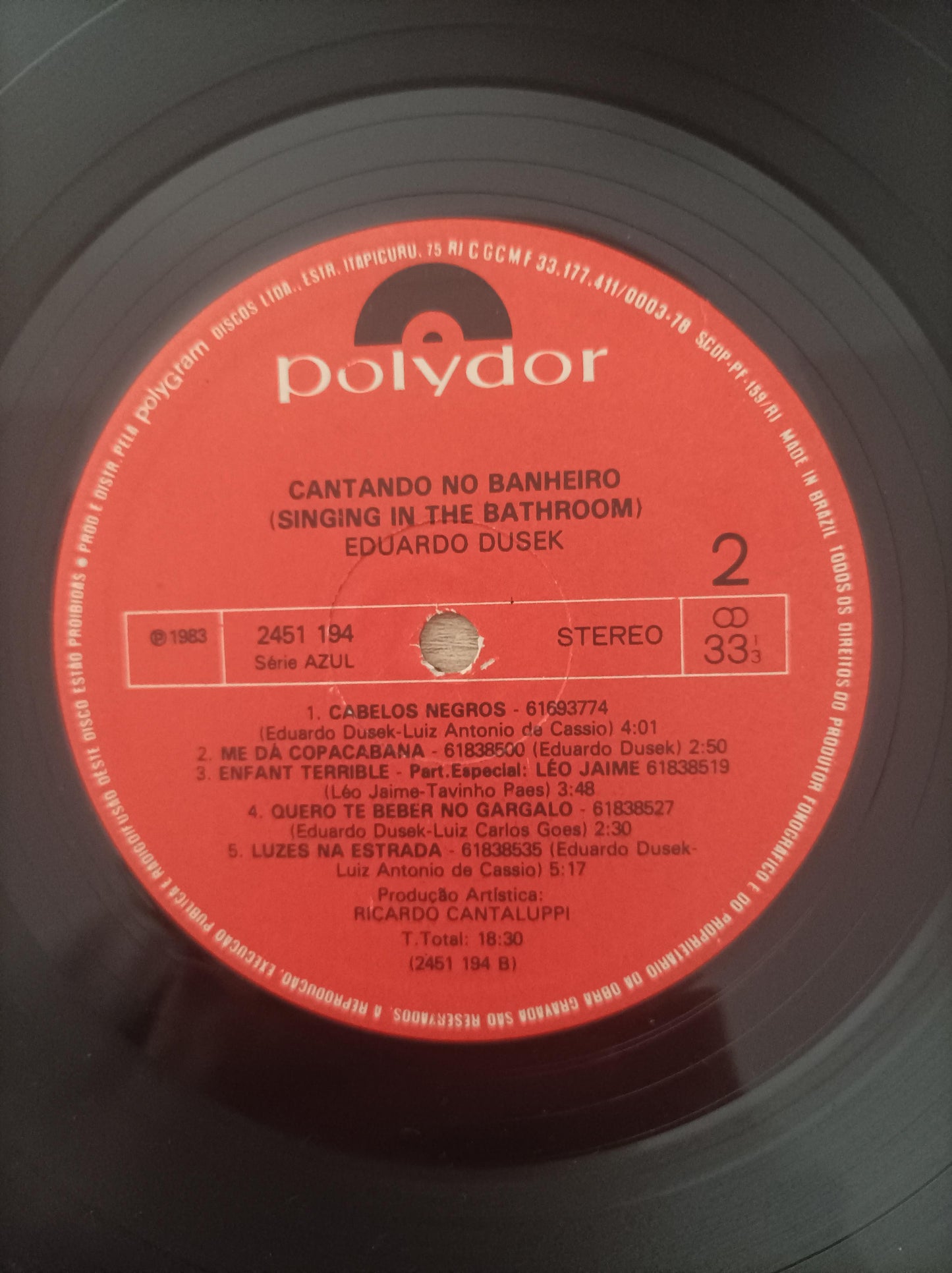 Lp Vinil Eduardo Dusek Cantando No Banheiro