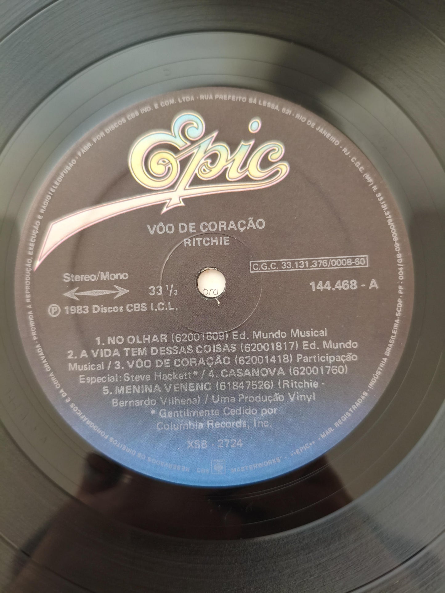 Lp Vinil Ritchie Vôo De Coração Com Encarte