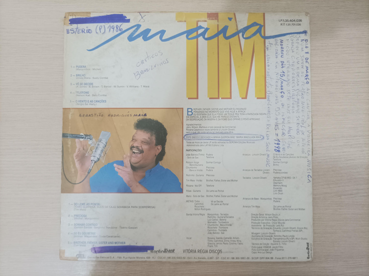 Lp Vinil Tim Maia 1986
