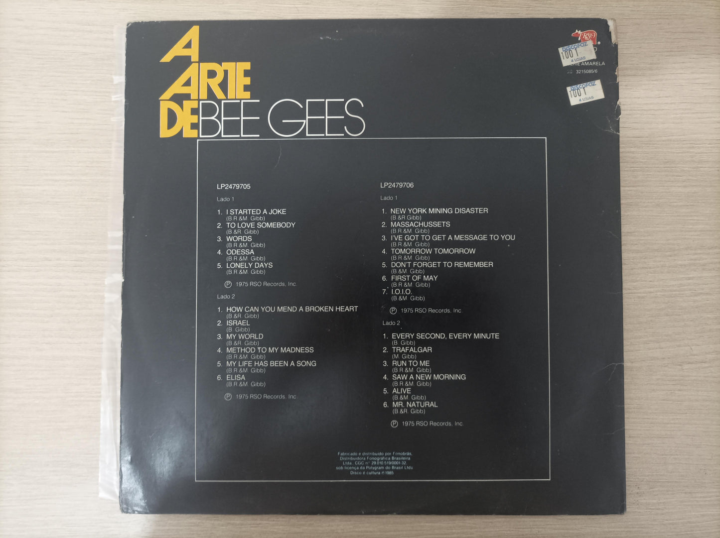 Lp Vinil Bee Gees A arte de Duplo
