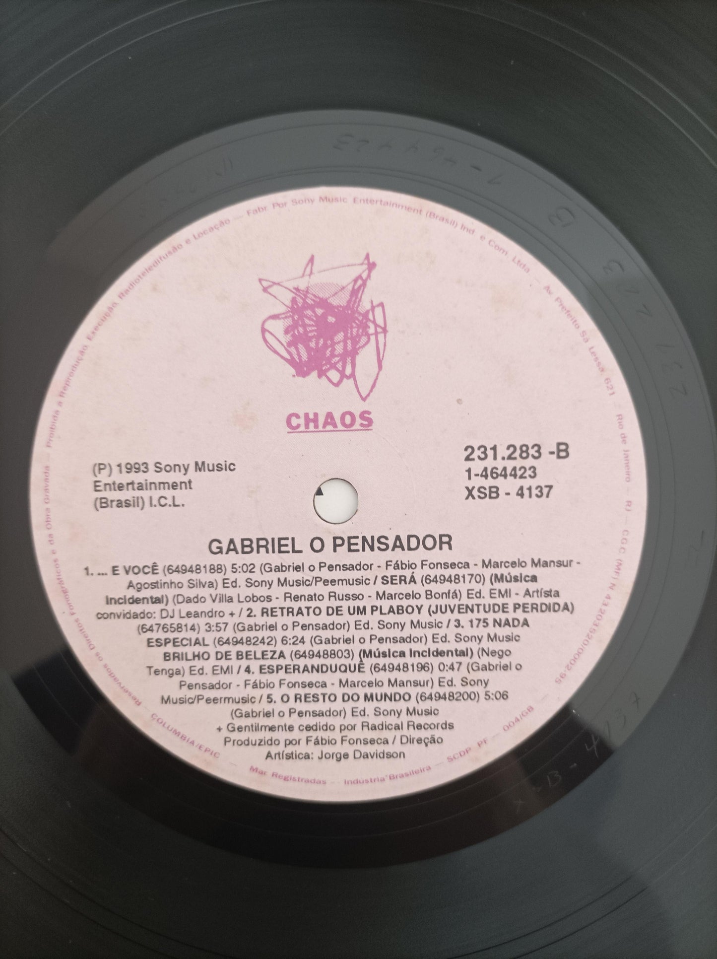 Disco Vinil 1993 Gabriel O Pensador Com Encarte A
