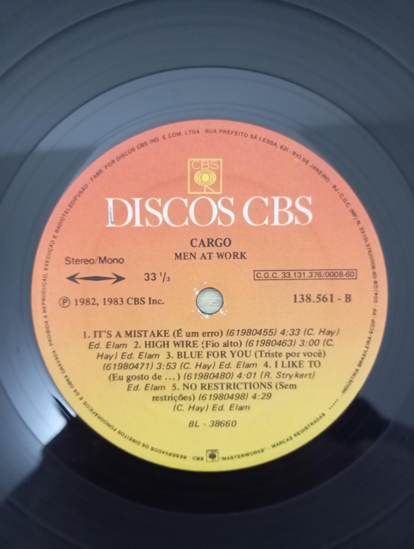 Lp Vinil Men At Work Cargo