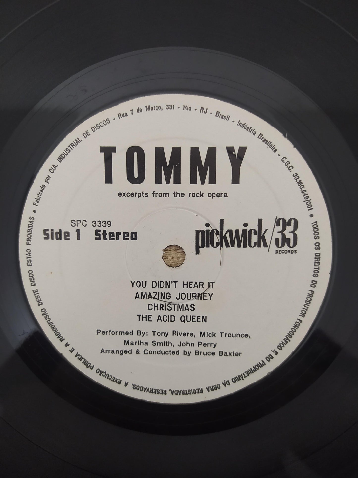 Disco Vinil Excerpts From The Rock Opera Tommy A