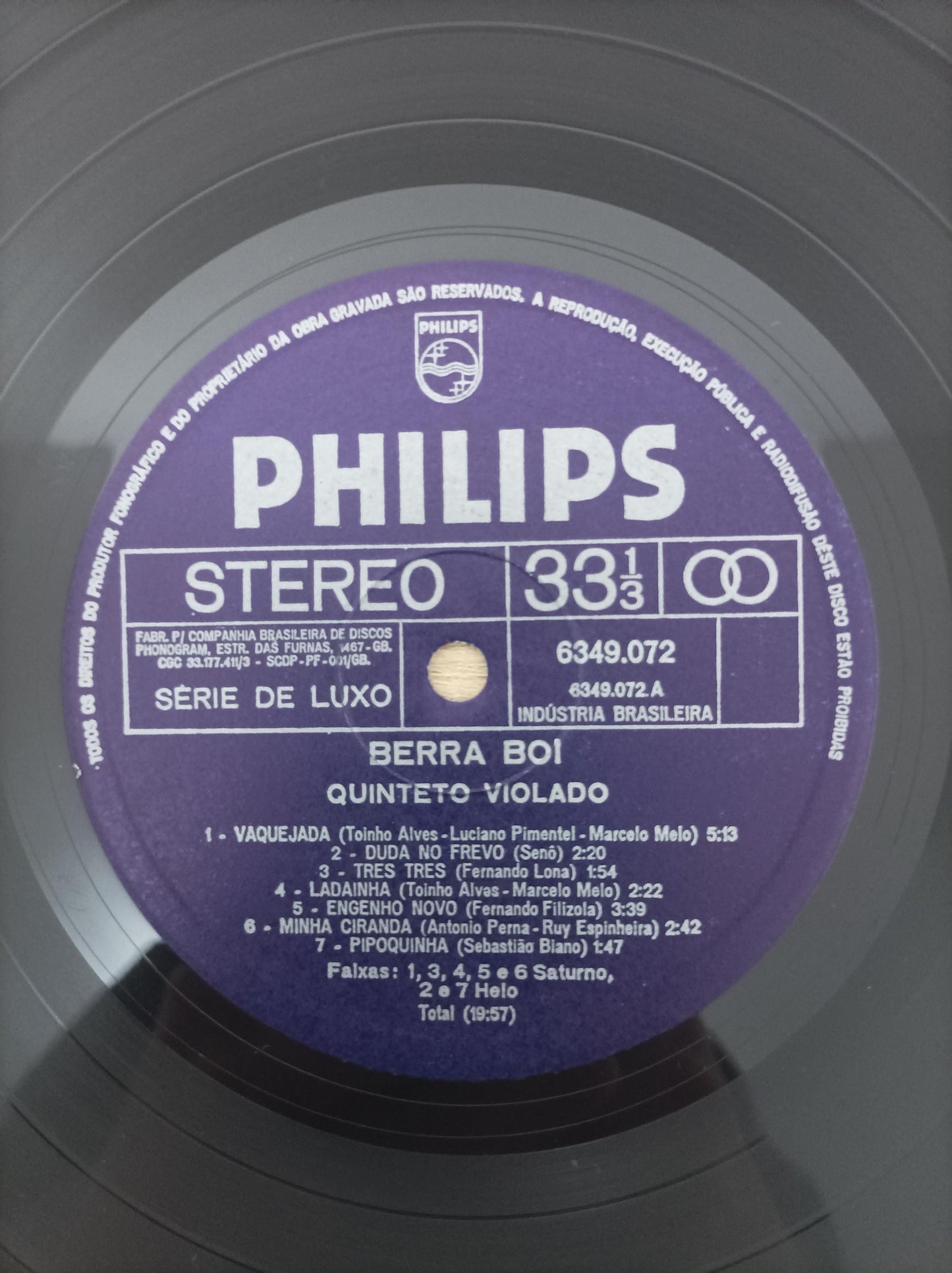 Lp Vinil Quinteto Violado Berra Boi