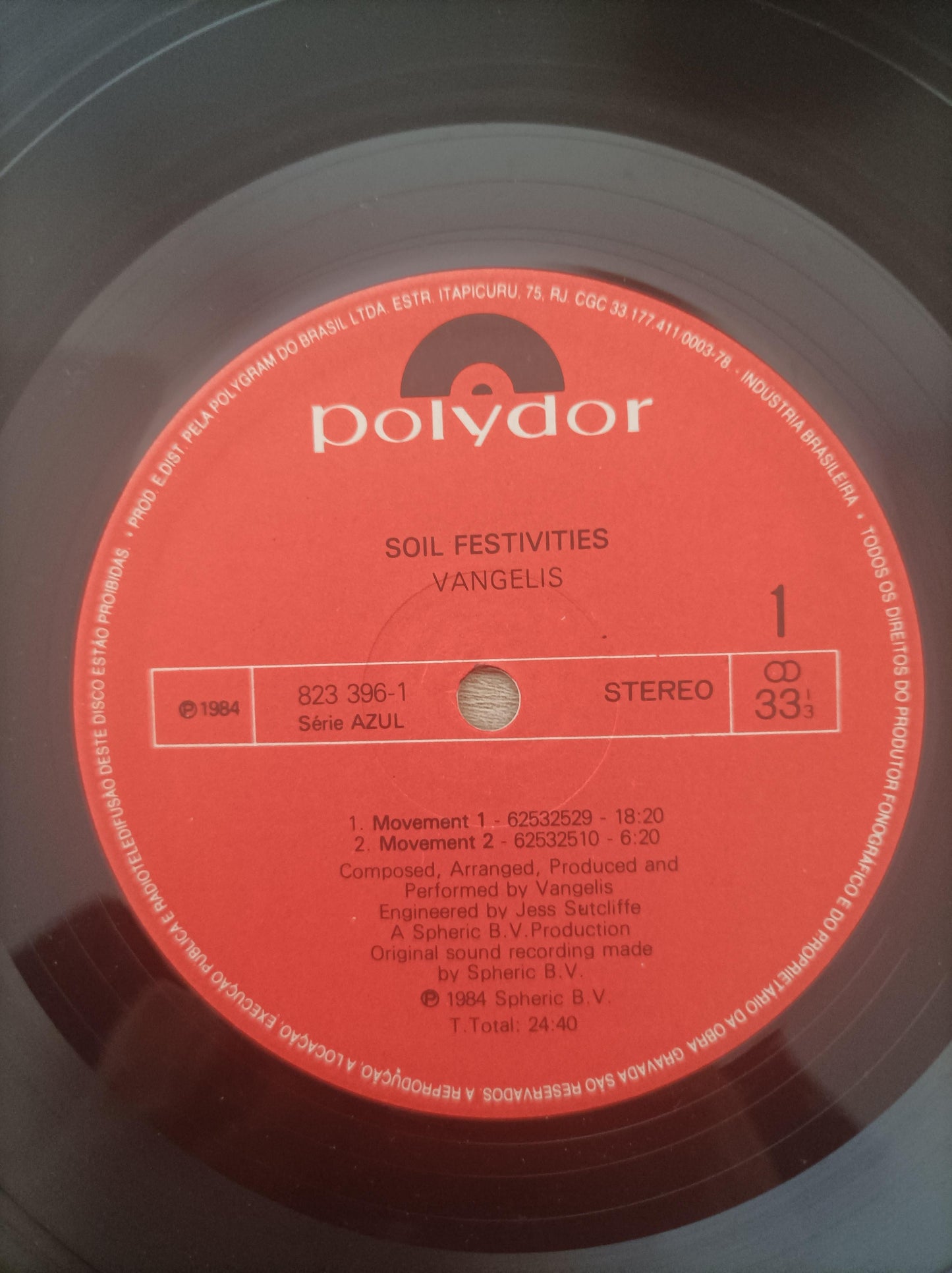 Lp Vinil Vangelis Soil Festivities