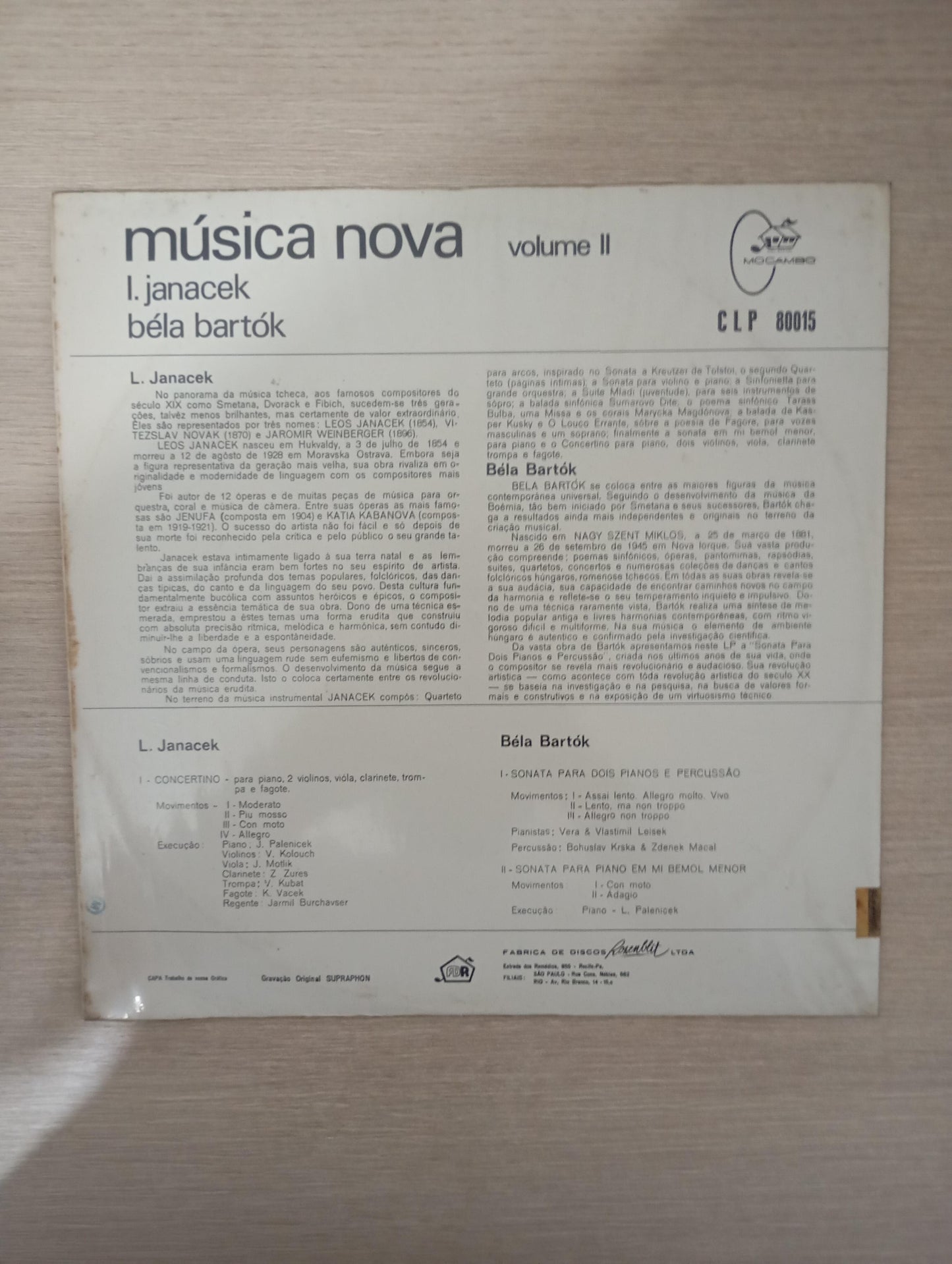 Lp Vinil Leoš Janáček Música Nova/ vol. 2